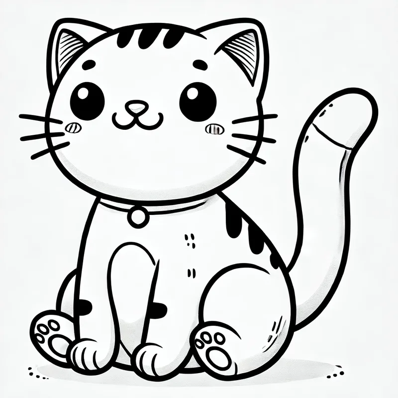 Coloring page: die Katze (the cat)