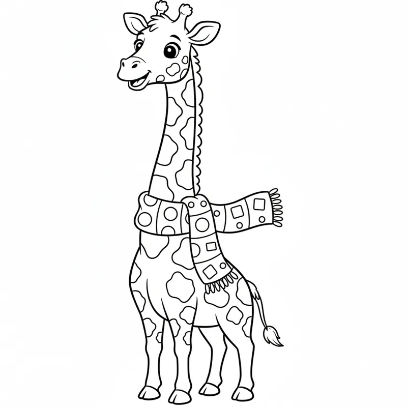 Coloring page: die Giraffe (the giraffe)