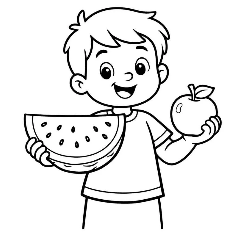 Coloring page: die Wassermelone (the watermelon)